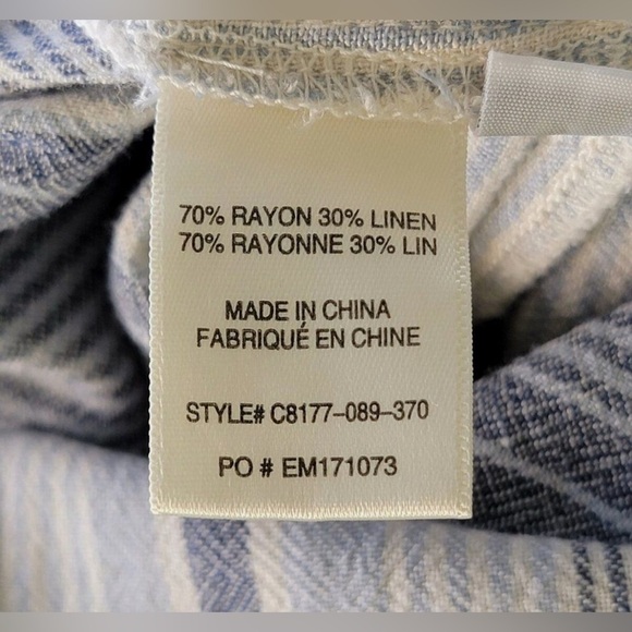 Anthropologie Cloth & Stone Linen Blend Striped Sleeveless Jumpsuit SZ M - Picture 10 of 10